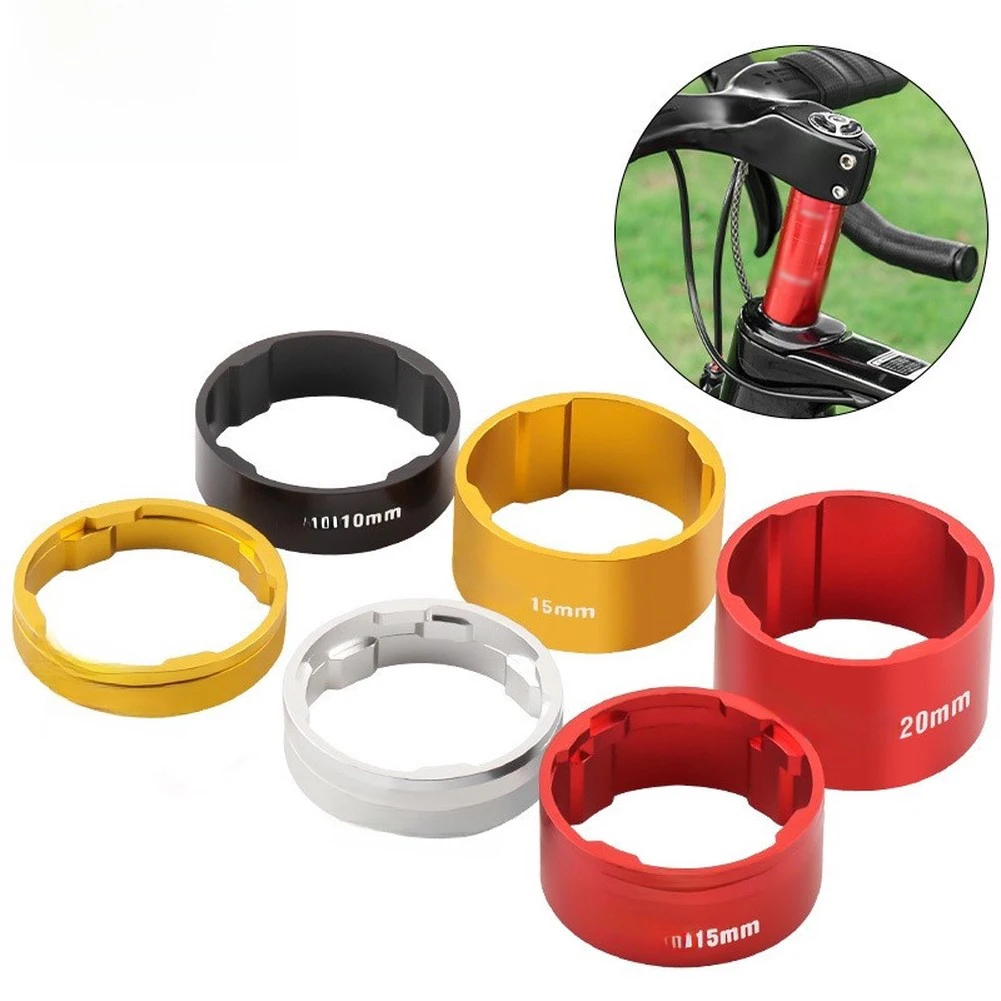 

6PCS 28.6mm Bicycle Headset Spacers 2/3/5/10/15/20mm Bike Stem Washer Spacer For 28.6mm Fork Height Adjustment Stem Spacers Part