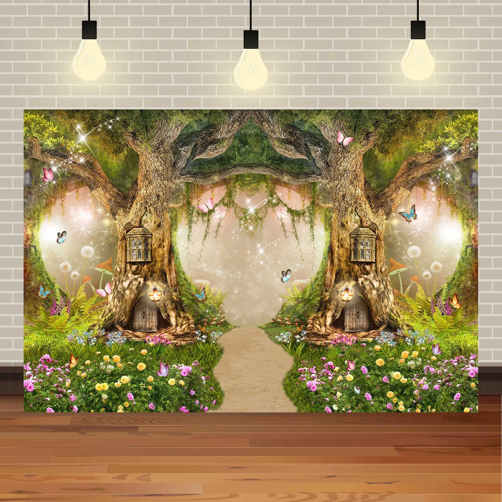 NeoBack Spring Magic Enchanted Forest Mushroom Baby Fairy Tale Land Princess Birthday Photocall Banner Photography Backgrounds
