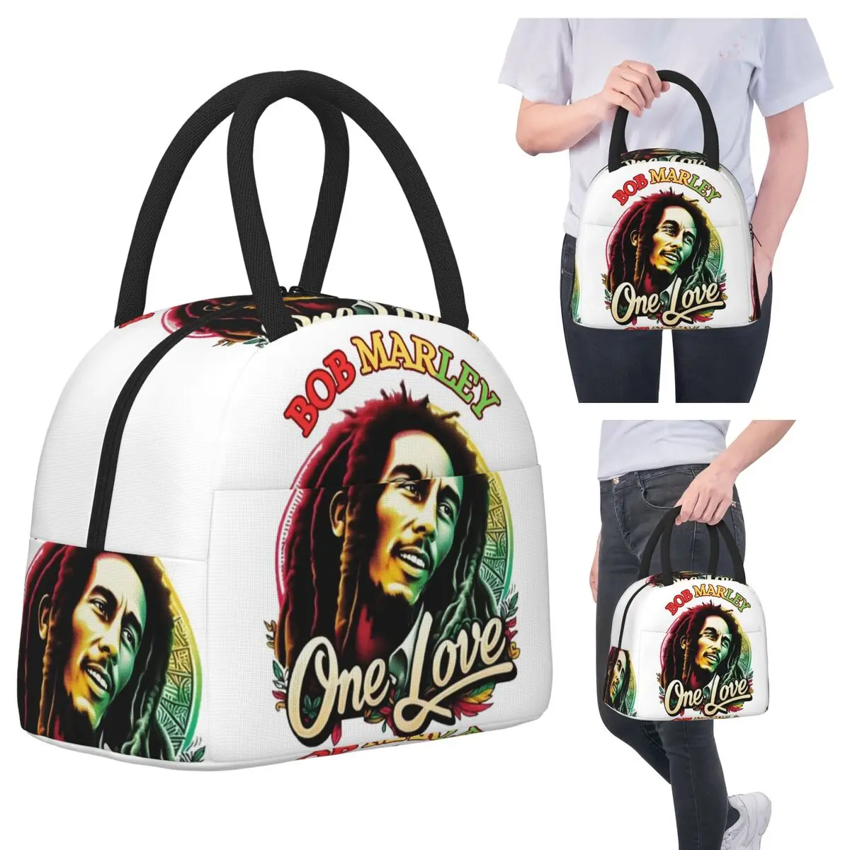 

Ямайка Регги Рок Боб Марли Изолированная сумка для обеда для женщин Офисный холодильник Термальная коробка для еды Сумка Герметичные коробки для завтрака Контейнер