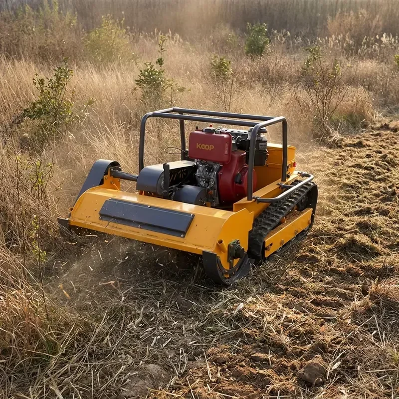 Professional   Diesel Engine Remote Control Tracked Flail Mower for Solar Farm and Orchard Mowing