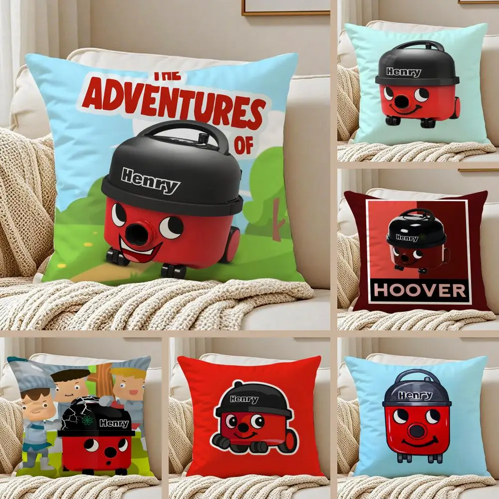 Anime H-Henry Hoover Cushion Cover Silky Short Plush Double-Sided Printed Pillow Case for Sofa All Seasons Home Decor Gift