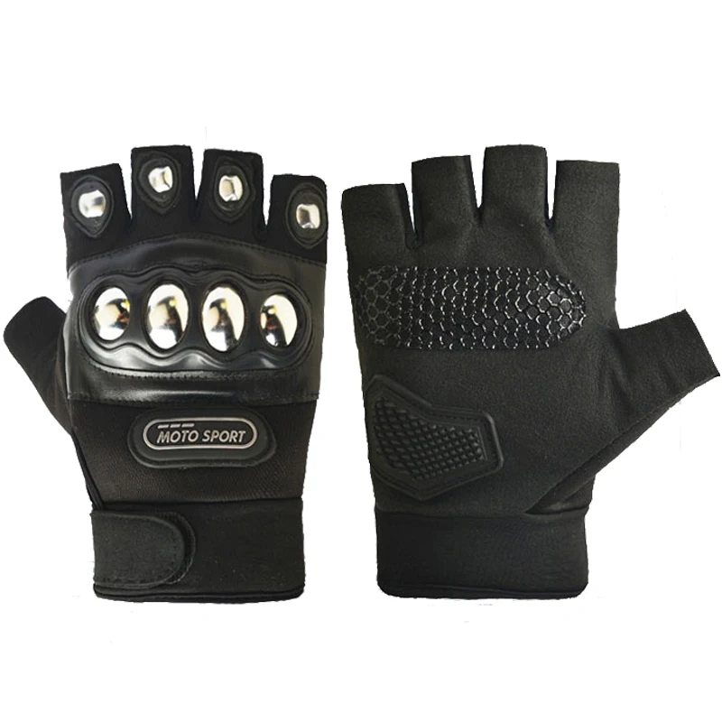 AliExpress NONE Hard Shell Steel Half-Finger Gloves for Outdoor Fingerless Self-Defense Tactical Training Fitness Gloves Combat Protection Cycling Motorcycle Half Gloves