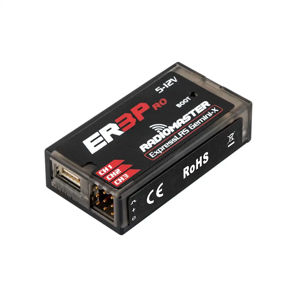 RadioMaster ER3 PRO PWM Receiver, ELRS Dual Band, Multi-Source Voltage Telemetry, WiFi WebUI Update for RC Models