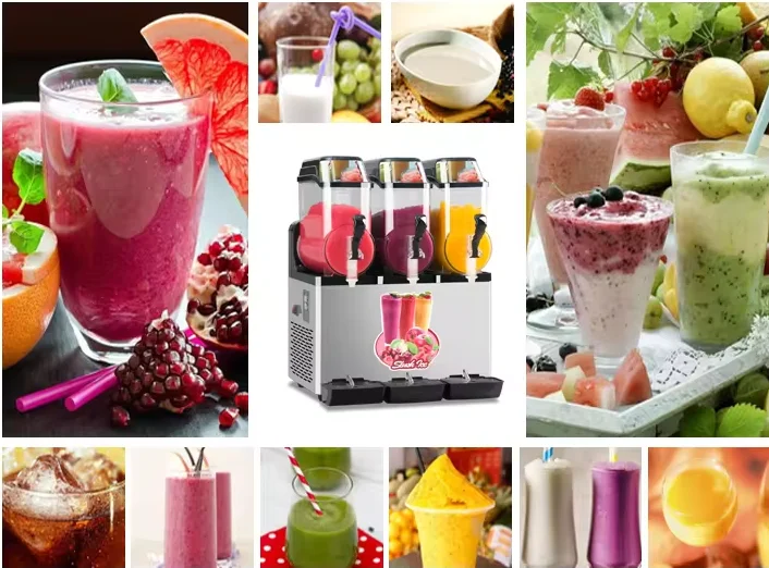 Stainless Steel Snow Melt Machine  Double Cylinder Slush Smoothie Machine Cold Drink Machine