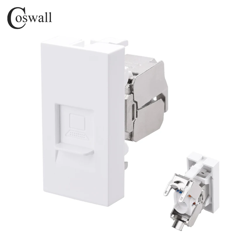 Coswall E45 / P45 Series Wall Outlet 1 Gang CAT7 RJ45 Internet With Masking Function Computer Data Connector Modular 45*22.5mm