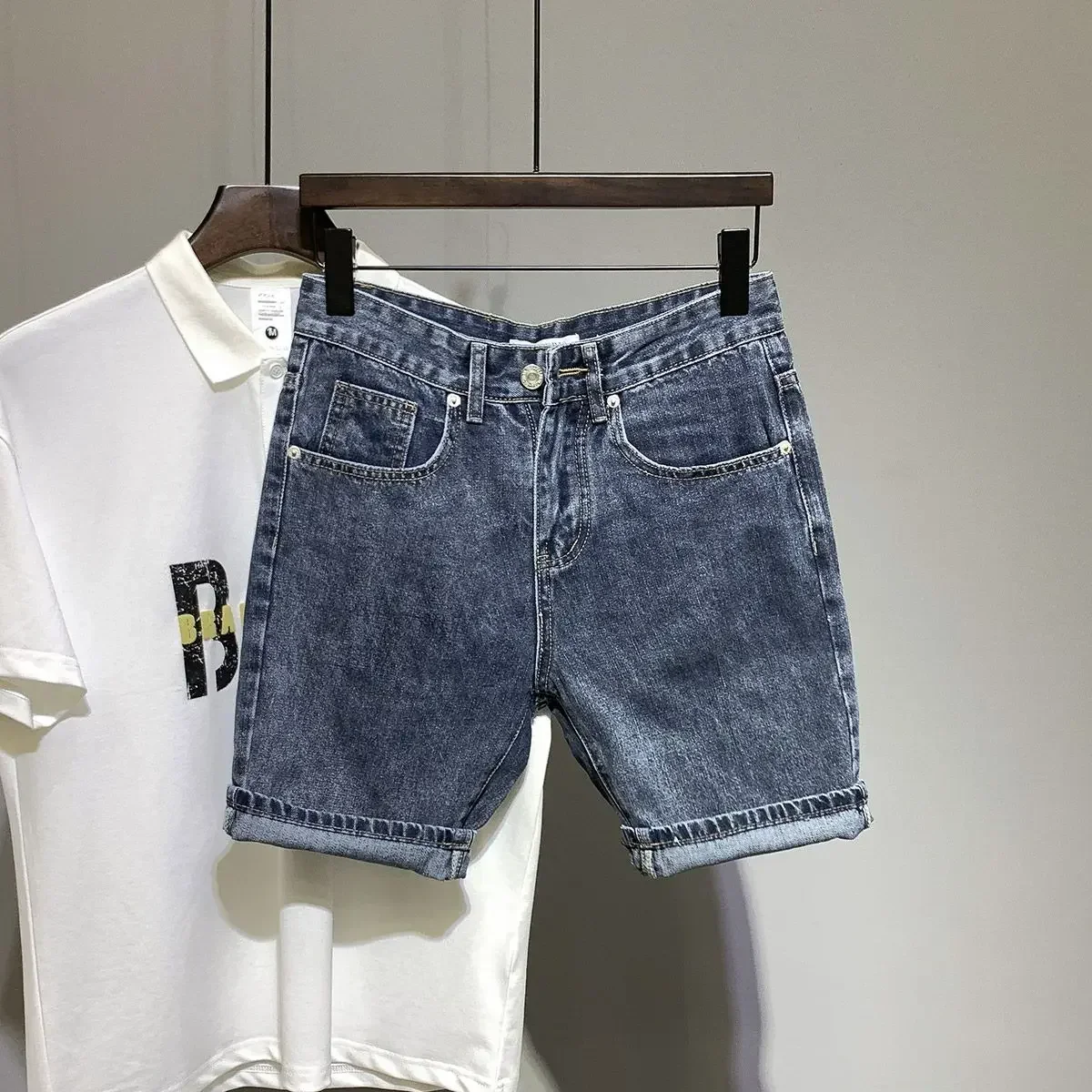 Pantaloncini di jeans skinny da uomo neri Cargo Pantaloni jeans corti slim da uomo Harajuku Xl con jorts in difficoltà di lusso estivo premium