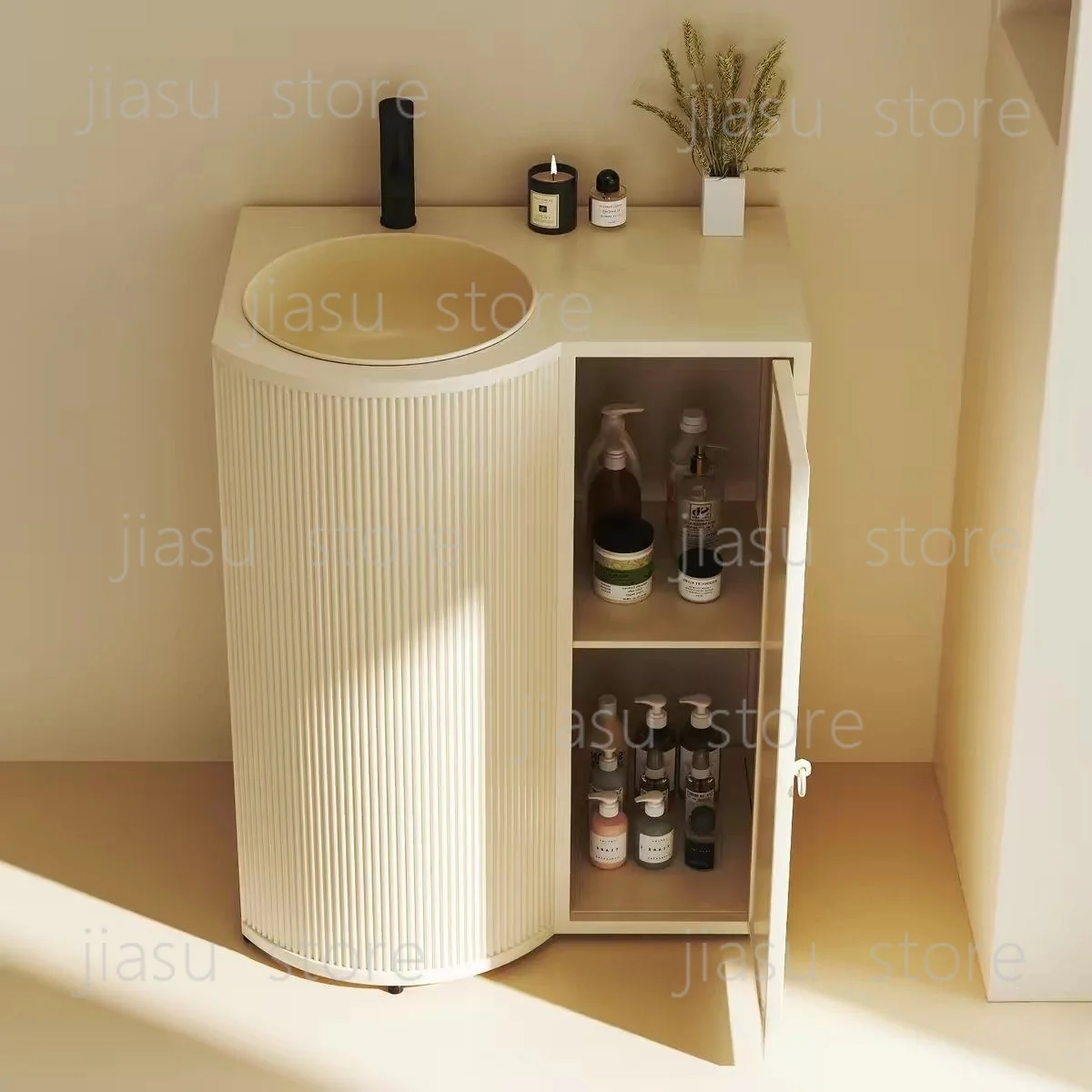 Industrial wind wash basin floor-to-ceiling integrated washbasin cabinet barbecue restaurant store small creative column washbas