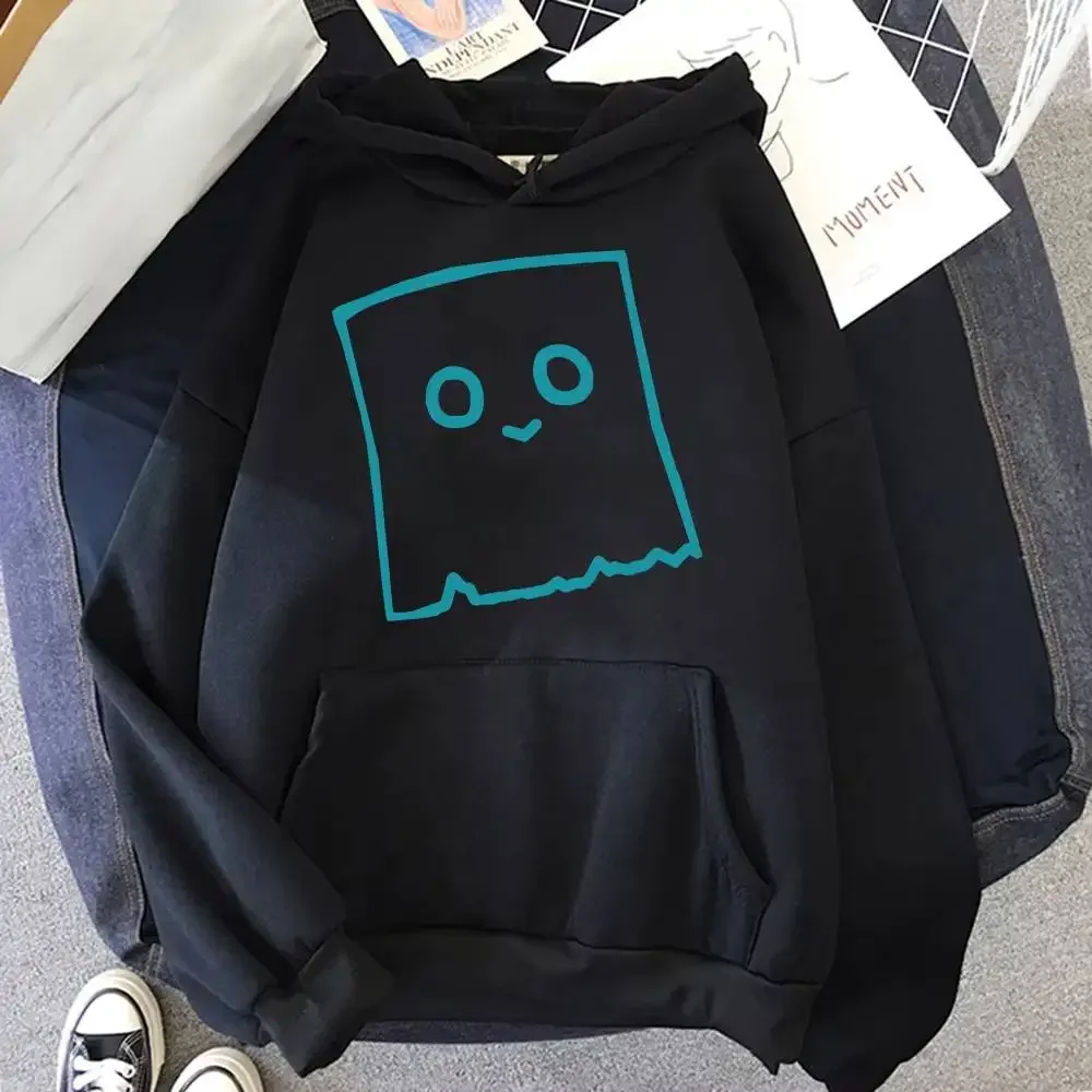 Men's and women's loose hooded sweatshirts for autumn and winter featuring a ghost smiley face print and comfortable warm fabric