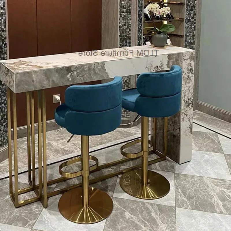 Island Golden Accents, Adjustable Bar Chair Bar Glam Seating , for Home Bar, Kitchen Stool with & Opulent Contemporary Decor