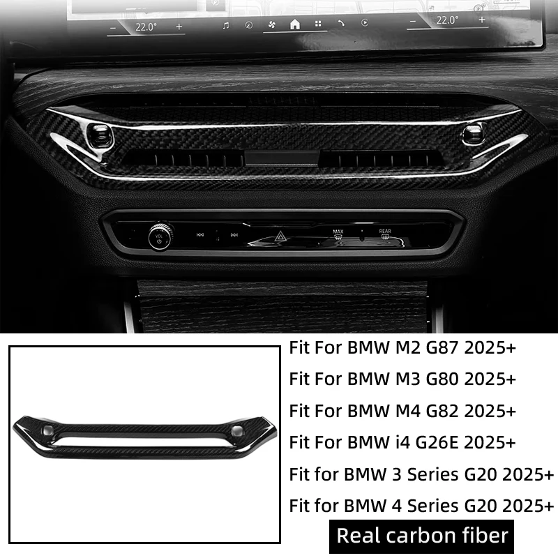

For BMW 2 3 4 Series G42 G20 G22 G23 G26 M2 G87 M3 G80 G81 M4 G82 G83 2024-2025 Real carbon fiber car dashboard decorative cover