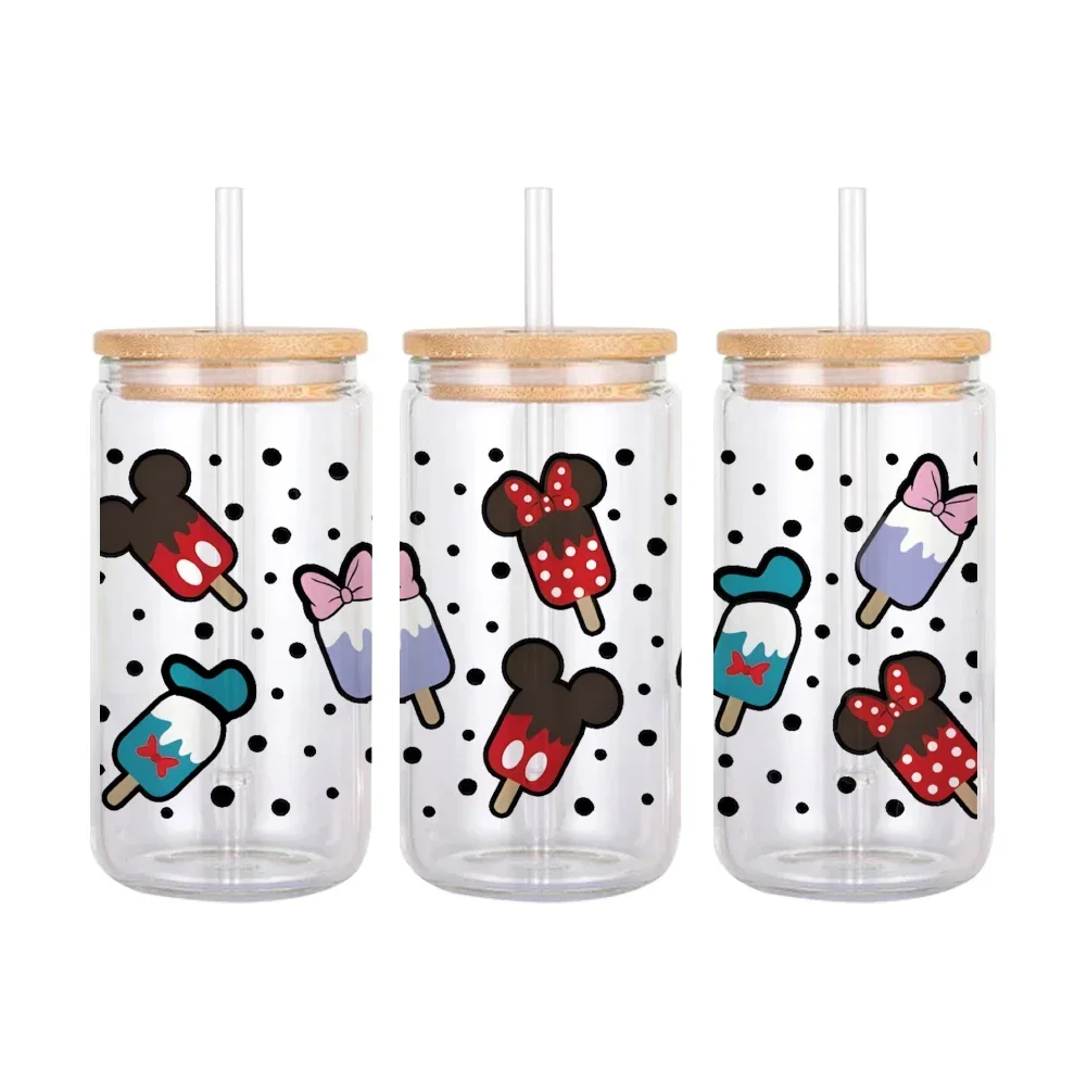 Mini Disney Mickey Minnie Mouse Pattern UV DTF Transfer Sticker For DIY 16oz Glass Ceramic Metal Leather