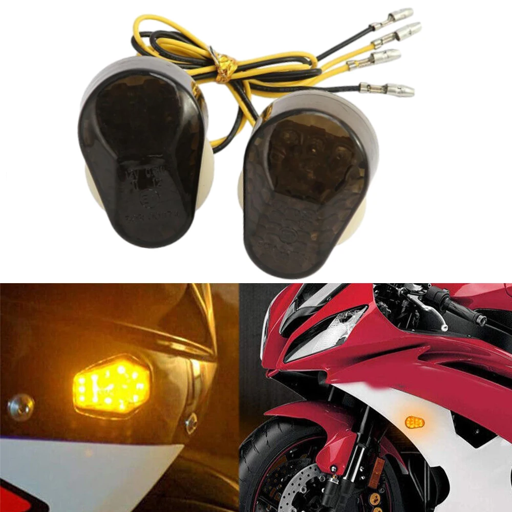 

2Pcs Motorcycle Led Turn Signal Indicator Light Blinker Flashers For Kawasaki ZZR ZX6R ZX7R ZX9R ZX636 ZXI2R ZZR600 ZX12R