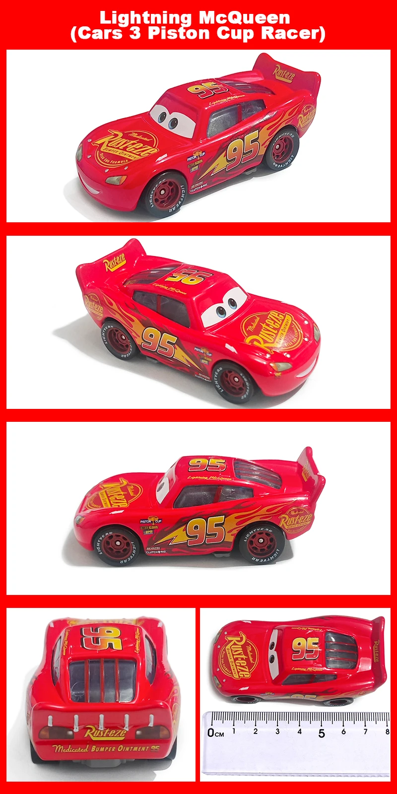 Original Pixar Cars Lightning McQueen Nr.: 24,36,39,54,76,90 Rennspielzeug 1:55 Metall-Druckguss-Legierungsautos Spielzeug für Kinder – Detail 1