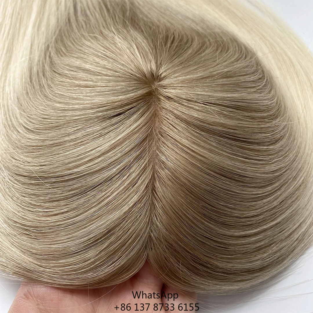 

2025 Top Trend 100Invisible Human Hair Silk Base Human Hair Topper