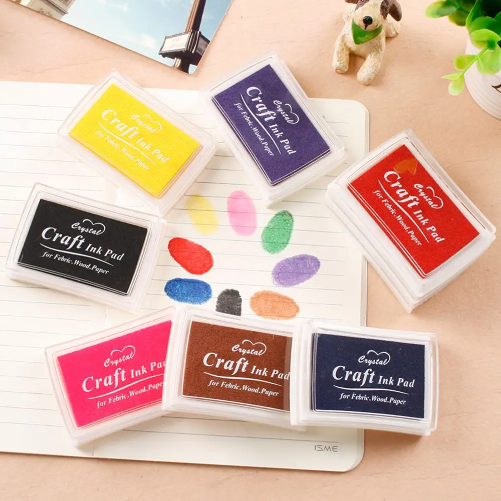 

1Pc Ink pad Oil Based DIY Craft Fabric Rubber Stamp Multi-color Label Industrial Ink Children Toy School Office Supplies