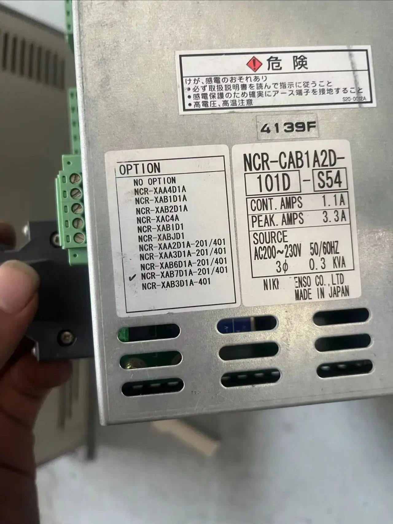 NCR-CAB1A2D-101D-S54 Servo Drive for NIKKI DENSO NCR-CAB1A2D-101D-S54