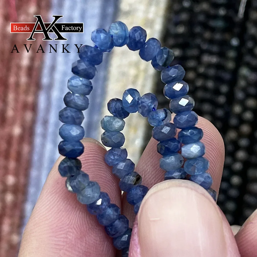 Natural Crystal kyanite Disc Bead Small Section Stone Loose Beads for Jewelry Making DIY Manual Necklace Bracelet 15\'\'2x4mm