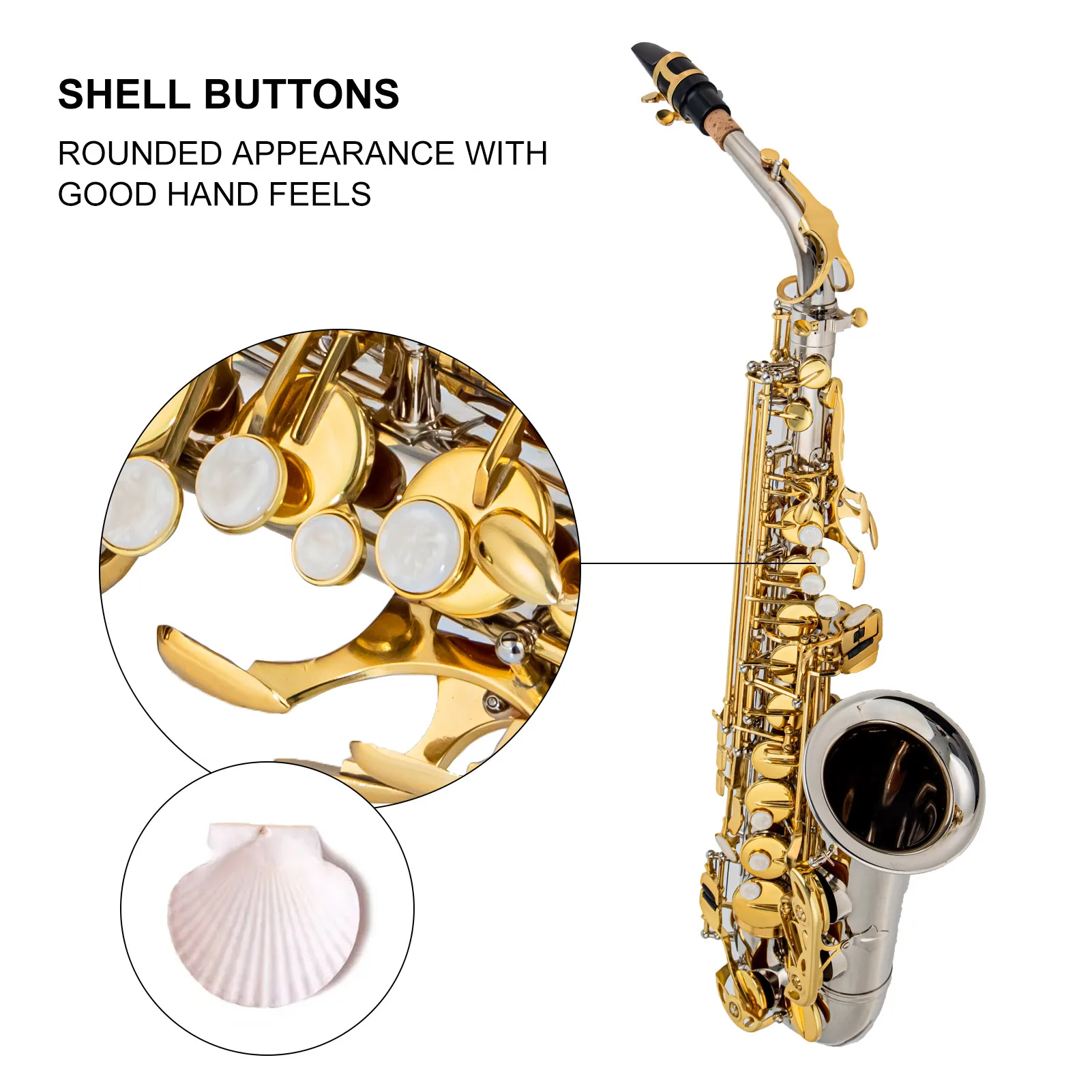 Eb Alto Saxophone Brass E Flat Sax 802 Key Type Woodwind Instrument with Cleaning Rod Cloth Gloves Strap Padded Case