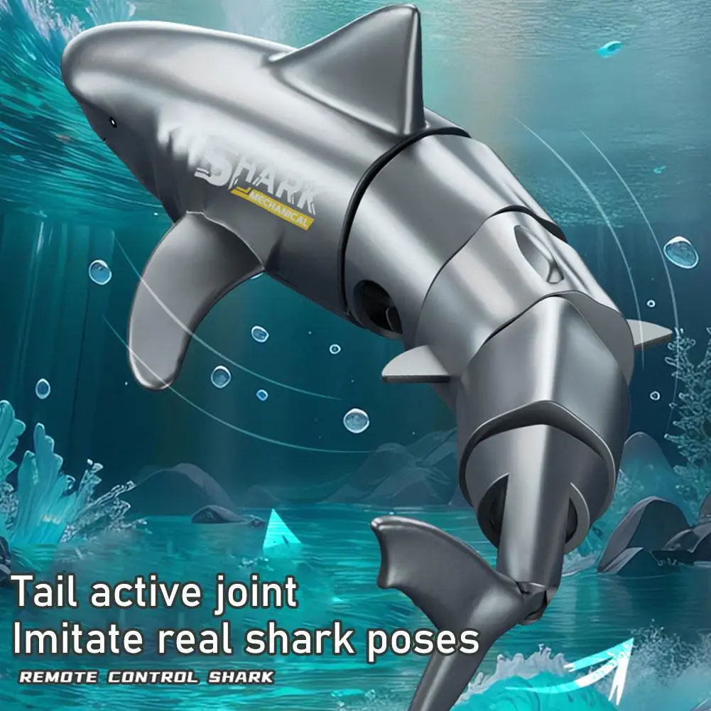 Smart Remote-controlled Diving Shark Biomimetic Fish Waterproof RC Boat Gift For Kids Boys Water Robot Toy For Swimming Fishbowl