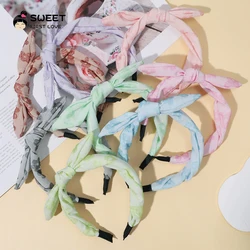 Baby Girls Cute Candy Colorful Print Bowknot Ornament Headbands Children Lovely Princess Hair Hoops Kids Sweet Hair Accessories