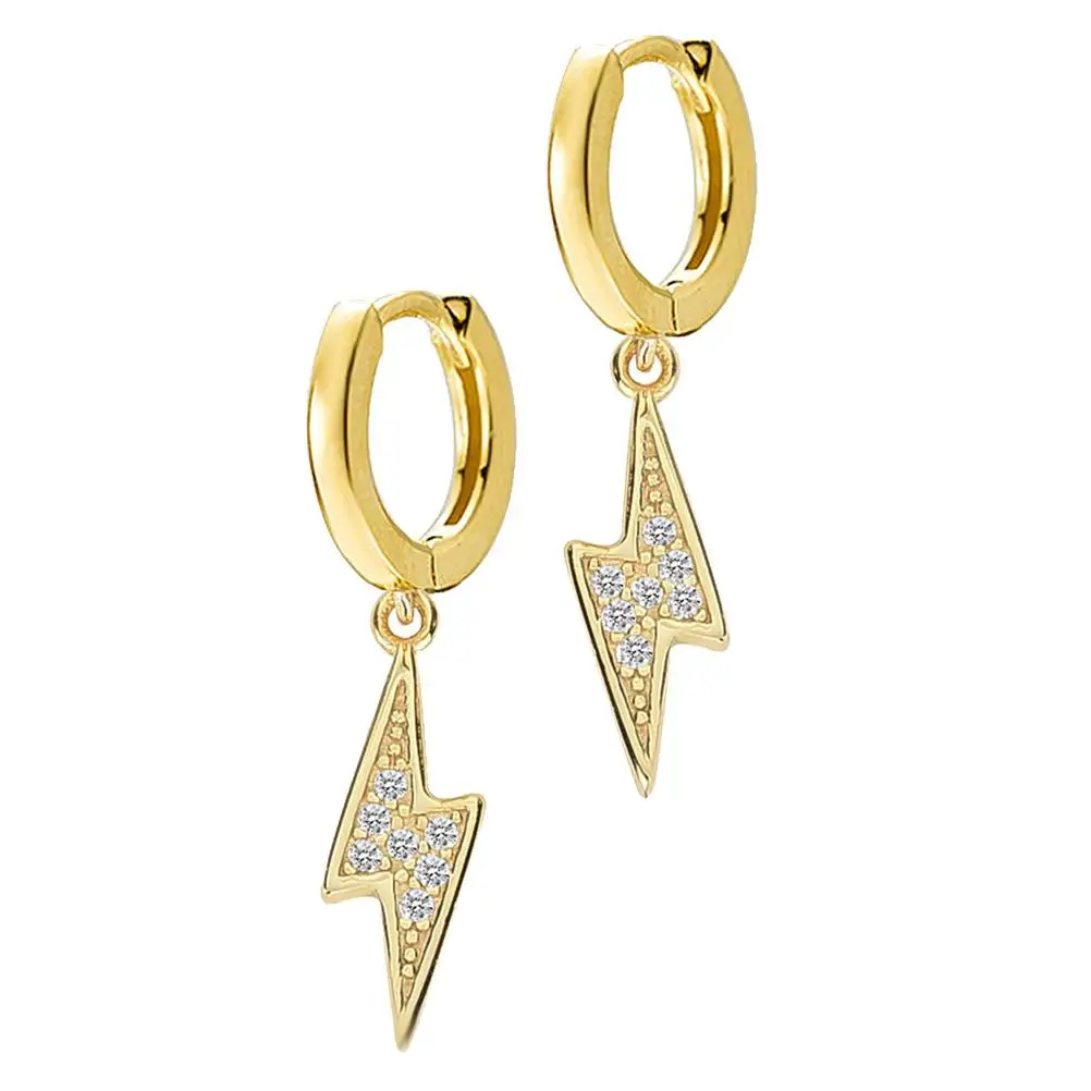 

Shaped Earrings Golden Color Stylish Ear Clips Fashionable Jewelry Thunderstreak Design Female Accessories Elegant