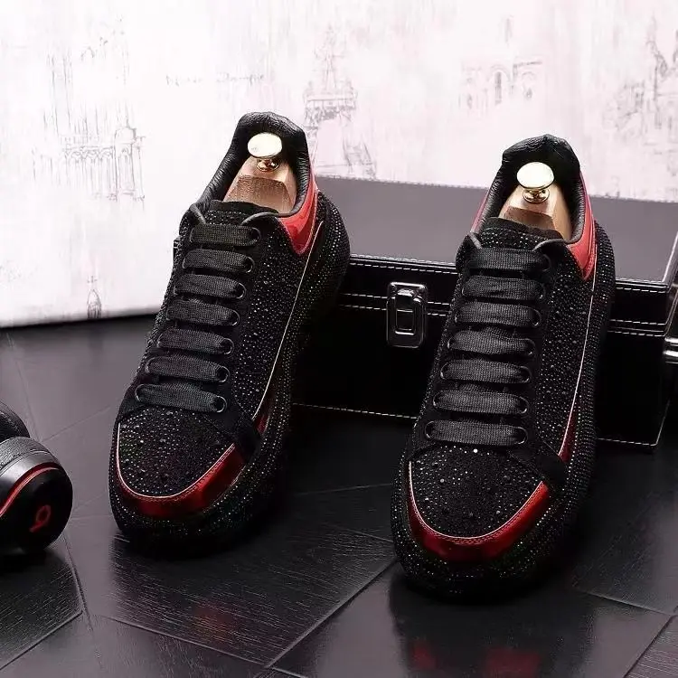 جديد حجر الراين الفاخرة مصمم أحذية رياضية للرجال فاسق الهيب هوب منصة حذاء كاجوال المدربين Chaussure أوم