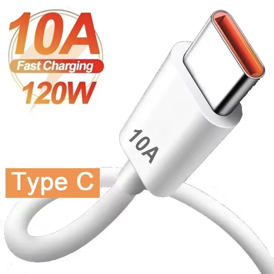 120 W 10 A USB-auf-Typ-C-Kabel, superschnelle Ladeleitung für iPhone 15 16 Xiaomi Samsung Huawei Honor, Schnelllade-USB-C-Datenkabel