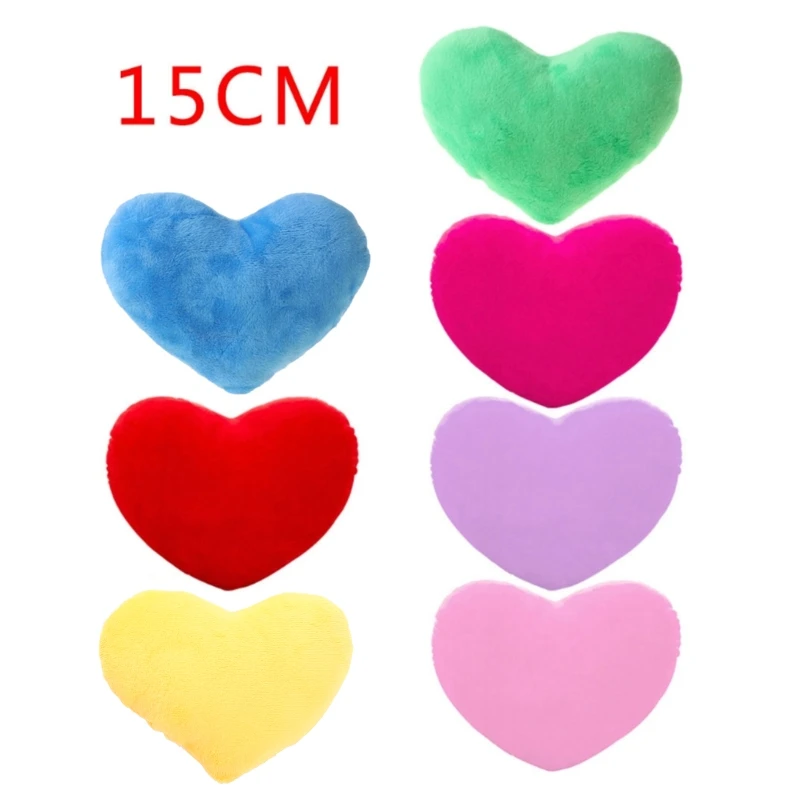 15cm Heart Shape Decorative Throw Pillow PP Cotton Soft for Creative for Doll Lo