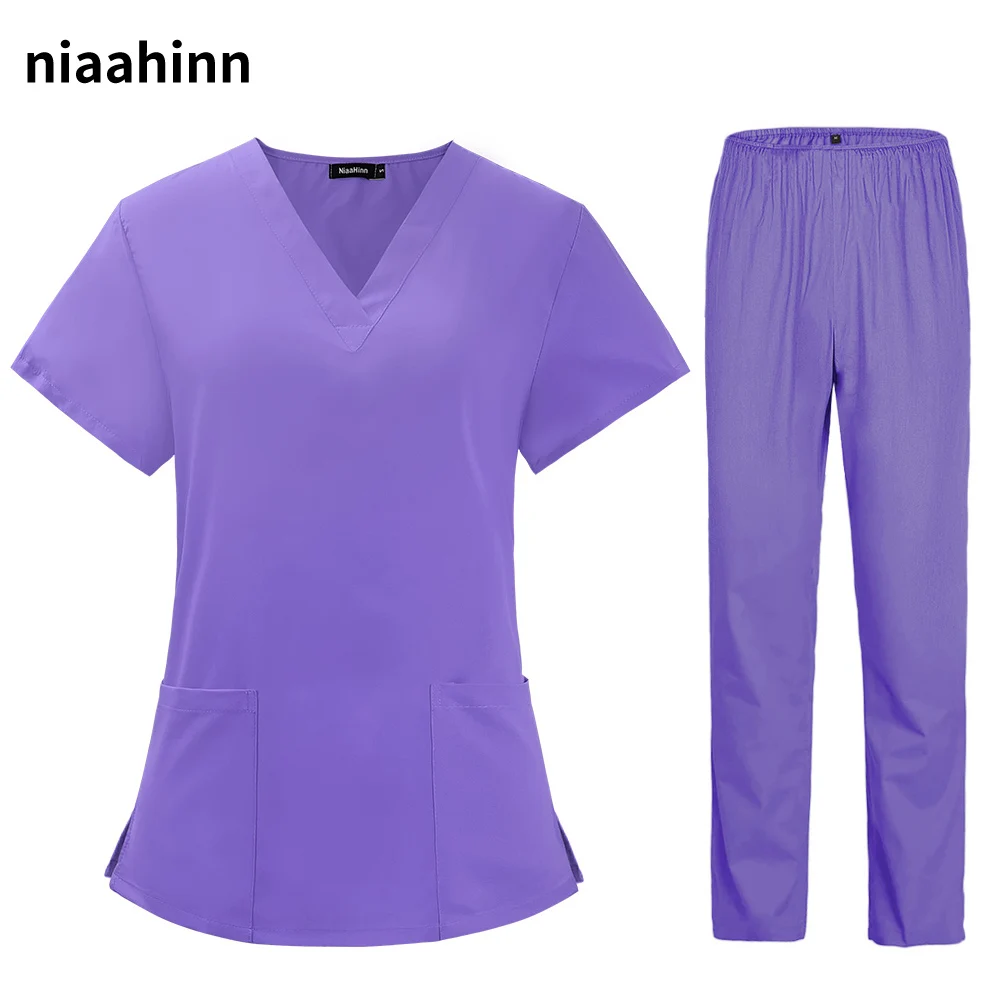 Pet Grooming Doctor Uniforms Non-sticky Hair Nurse Women Thin and Light Fabric Medical Clothes for Summer Clinical Uniform Woman