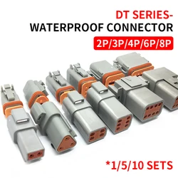 1/5/10 Sets  DT 2P/3P/4P/6P/8P 22-16AWG Waterproof Deutsch Connector deutch connectors Plug Kit DT06-2S DT04-2P  DT04-3P