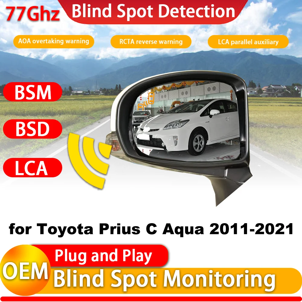 for Toyota Prius C Aqua 2011-2021 OEM Car Blind Spot Monitor Detection Rear Cross Traffic Alert BSM RCTA System 77Ghz Wave Radar
