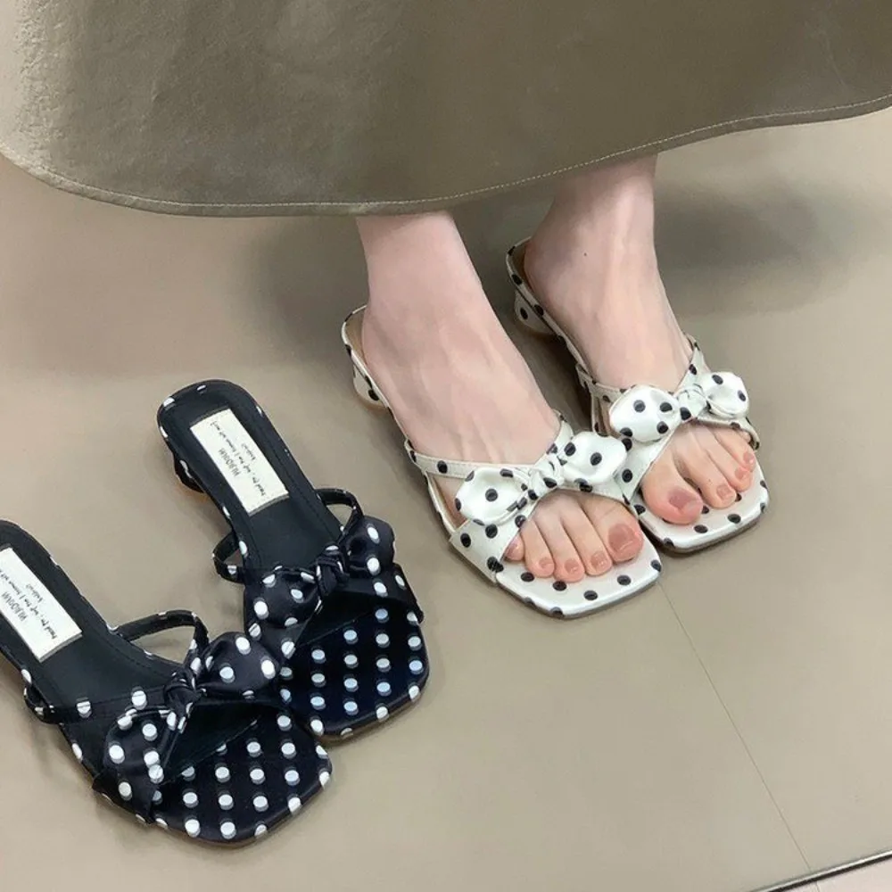 

Fashion Stylist New Peep-toe Sandals High Heels Women Dot Sandals Summer Elegant Butterfly-knot Temperament Party Sandalias