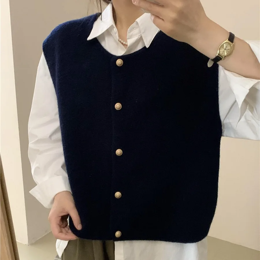 

Весенние новые модные женские однотонные простые базовые элегантные повседневные модные однобортные жилеты без рукавов, женская одежда, пальто