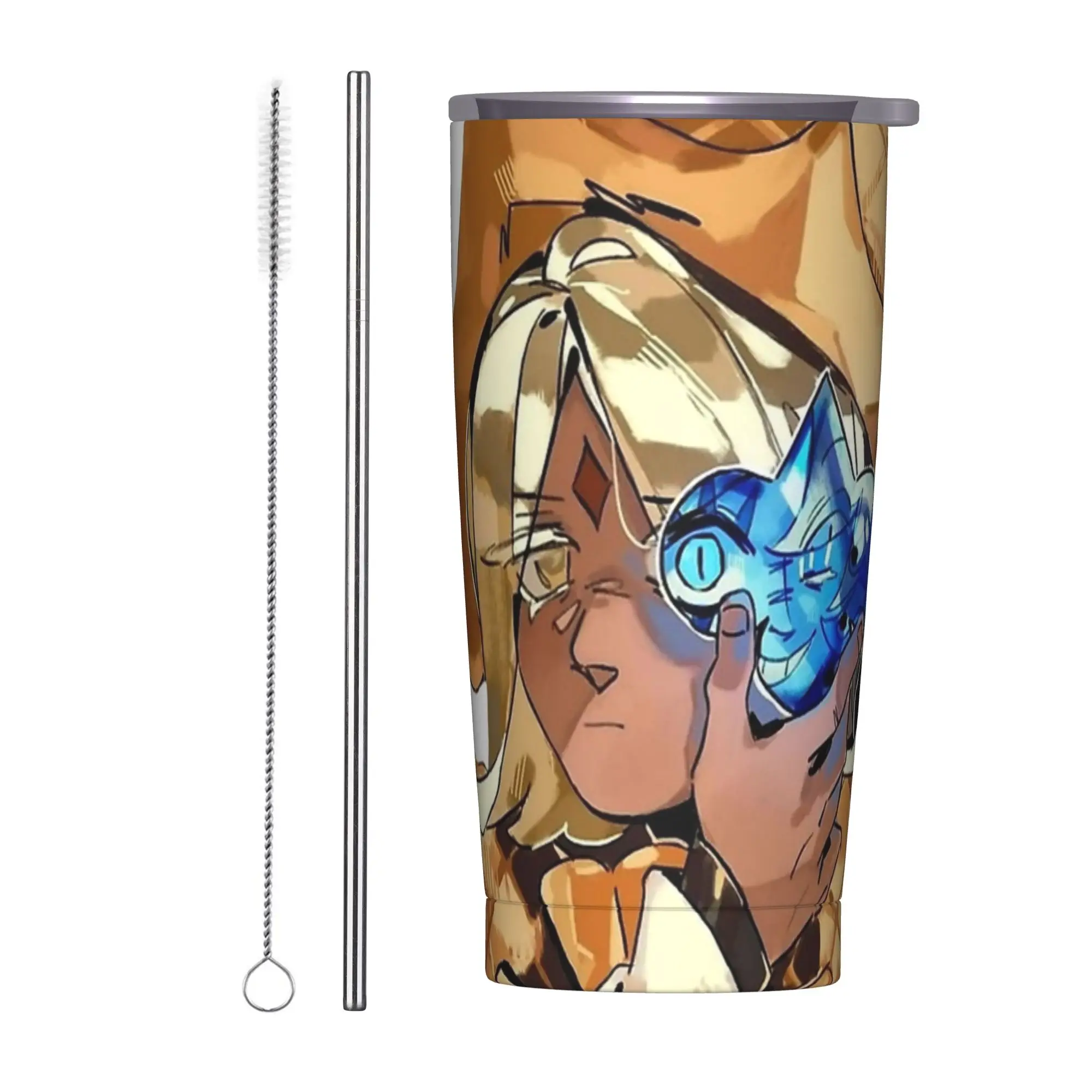 pure vanilla shadow milk Tumbler Vacuum Insulated Cookie Run Kingdom Coffee Cups with Lid Straw Home Mugs Hot Cold Drink, 20oz