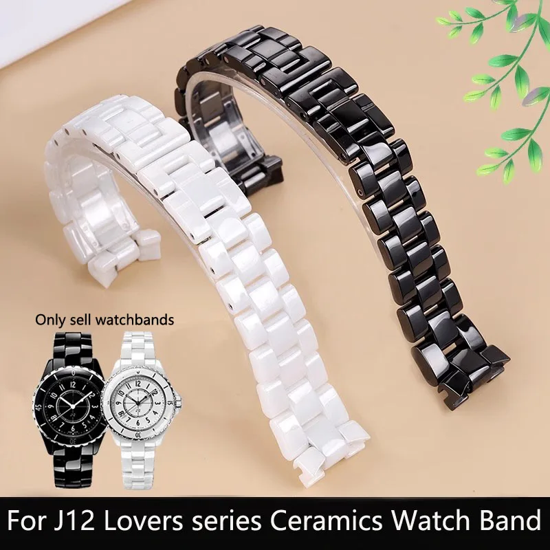 Premium-Grade Ceramics Watch Band For J12 wristband women And men strap Fashion bracelet black white watchband 16mm 19mm