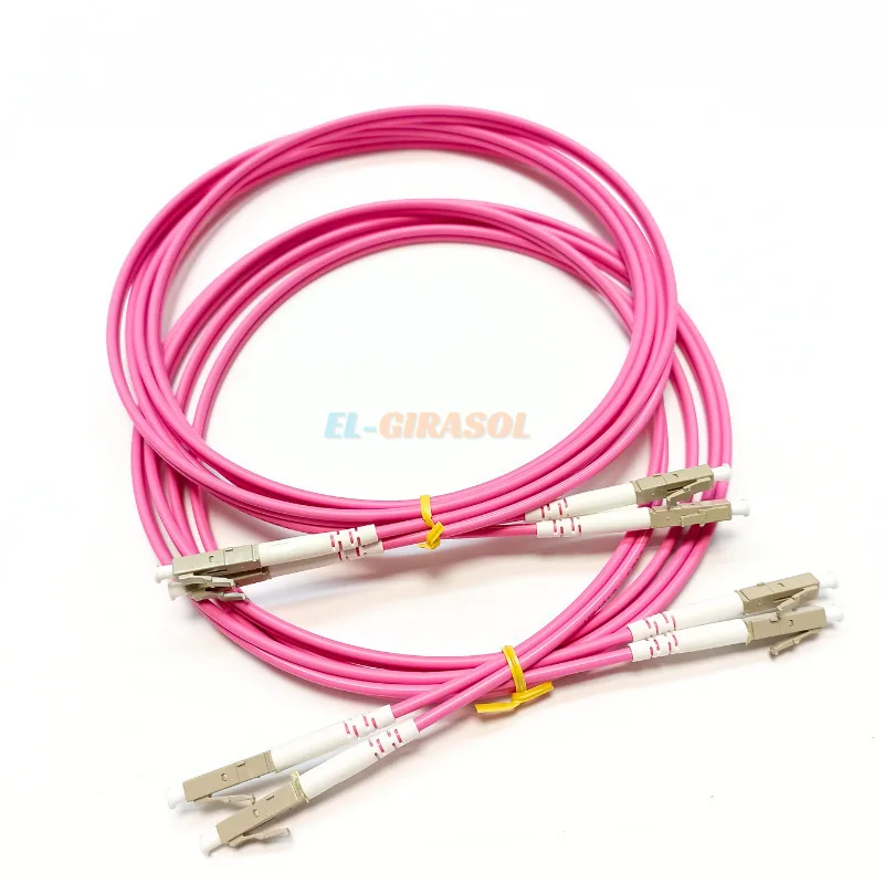 5pcs Fiber Optical Jumper Patch Cord LC UPC-LC UPC Multi-Mode OM4 3.0mm Multimode Duplex 1m/2m/3m/5m  Fibra Optica Jumper FTTH