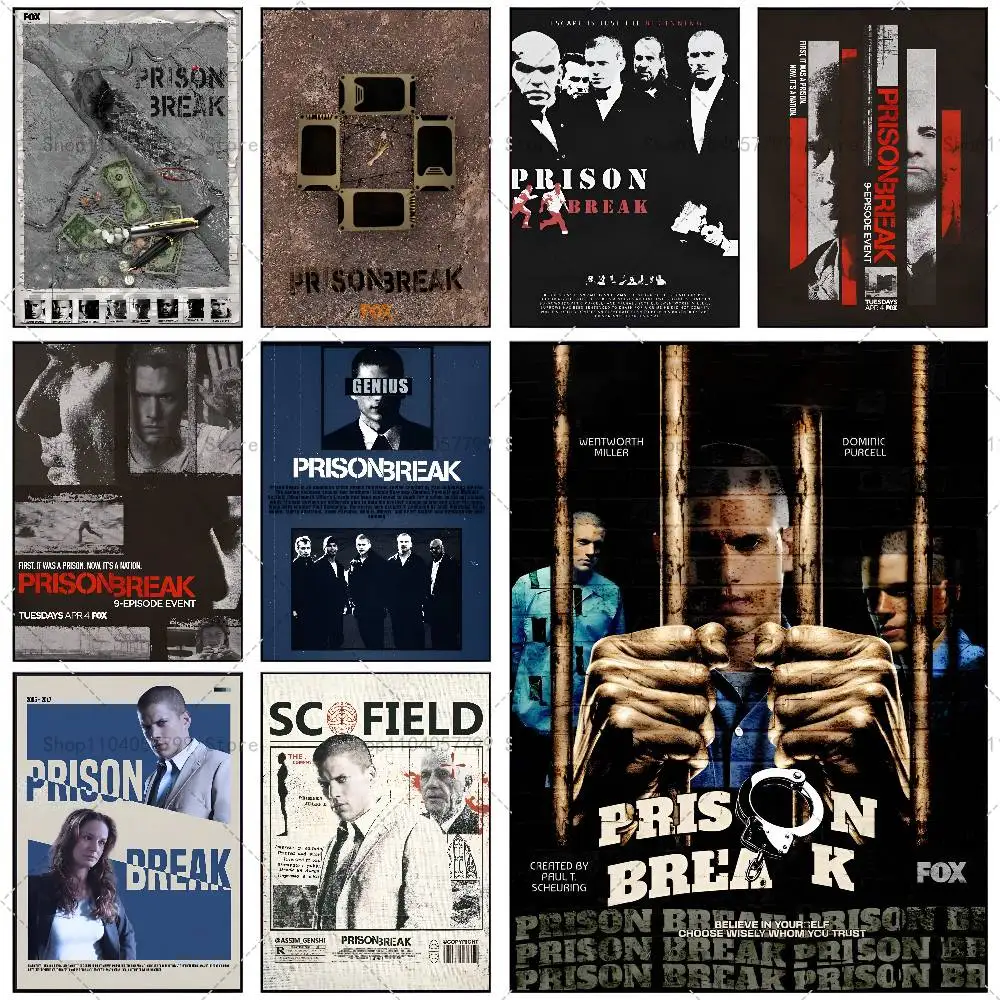 Pôster da série de tv clássica Prison Break, mural de parede autoadesivo, arte à prova d'água, adesivo para decoração de bar, impressão de alta qualidade, presente