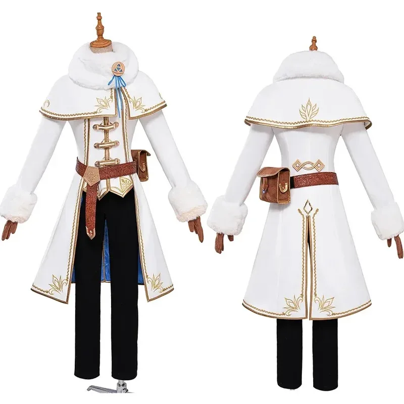 Новое зимнее аниме Zelda косплей белое пальто плащ кожаный воротник шаль брюки аксессуары костюмный комплект Новое зимнее аниме Zelda косплей белое пальто плащ кожаный воротник шаль брюки аксессуары костюмный комплект