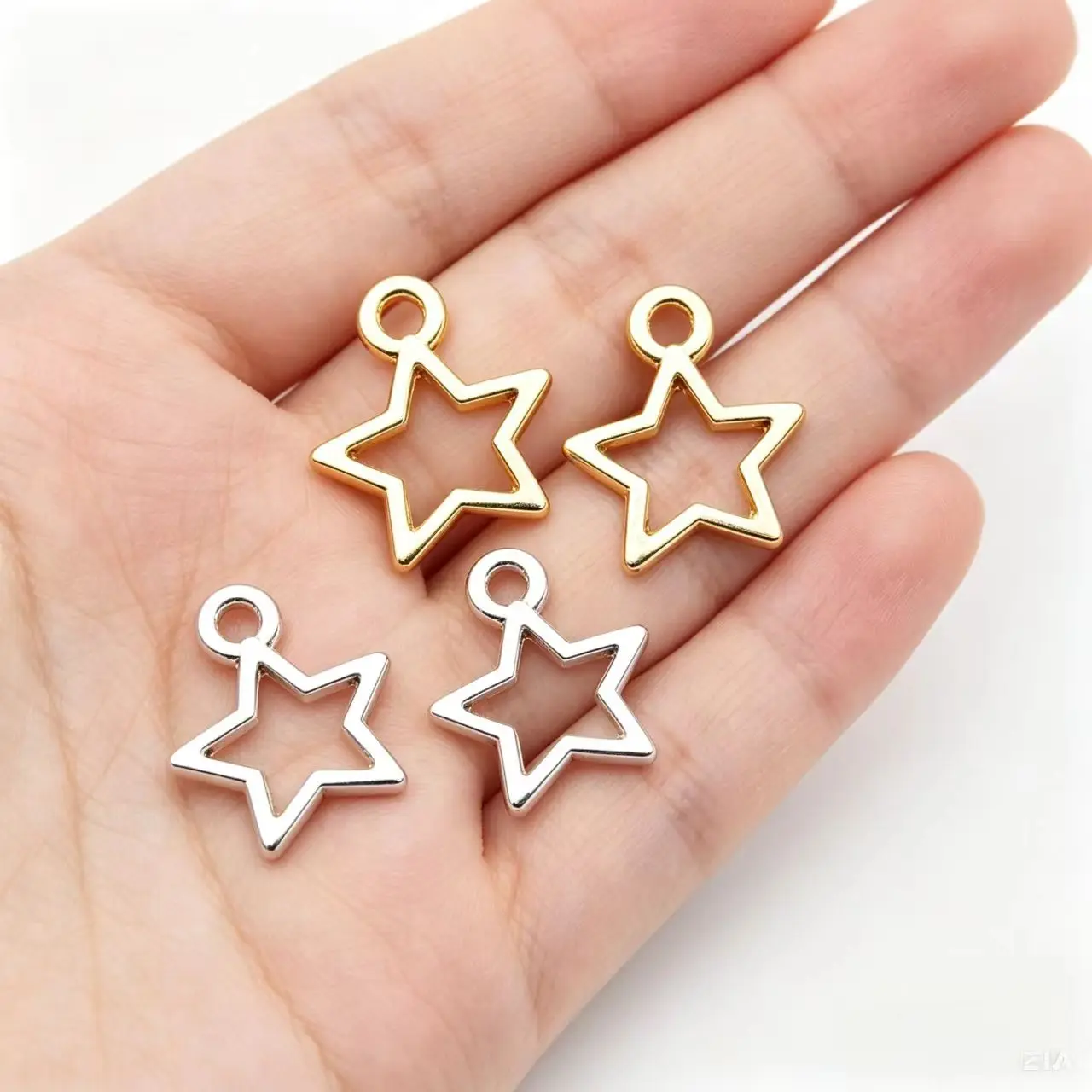 40Pcs/Lot 14*11mm Charms Star Handmade Pendant Making Fit Vintage Tibetan Silver Color  DIY For Bracelet Necklace
