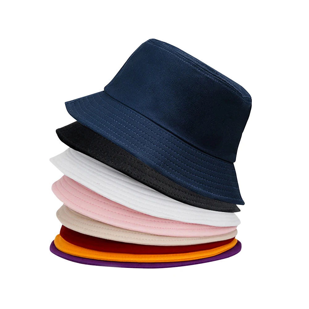 100% Pure Cotton Solid Color Bucket Hat | Summer Sun Protection Breathable Dome