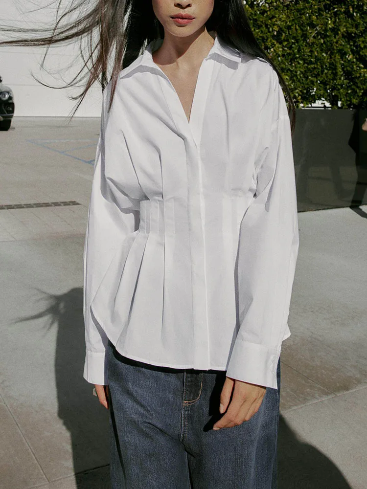 เสื้อเชิ้ตคอปกคุณภาพสูง ZA2026 คอลเลคชั่นฤดูใบไม้ผลิ รุ่นใหม่ล่าสุด แขนยาว แฟชั่นสำหรับผู้หญิง