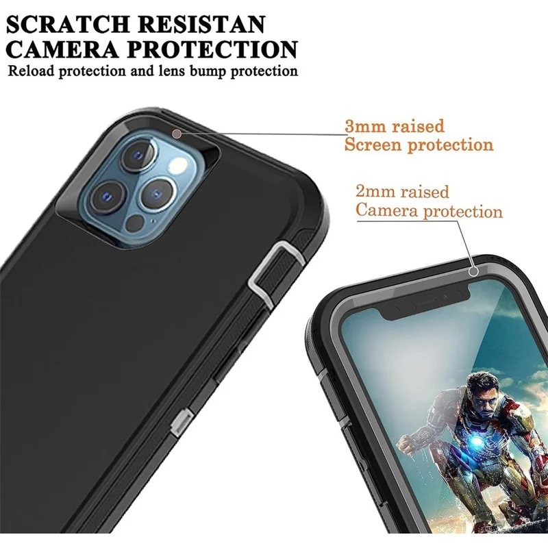 3 in 1 Armor Shock Proof Case for iPhone X XS MAX XR Defender Clip Case for iPhone 16 15 14 13 12 11 Pro Max Mini 6 6s 7 8 plus