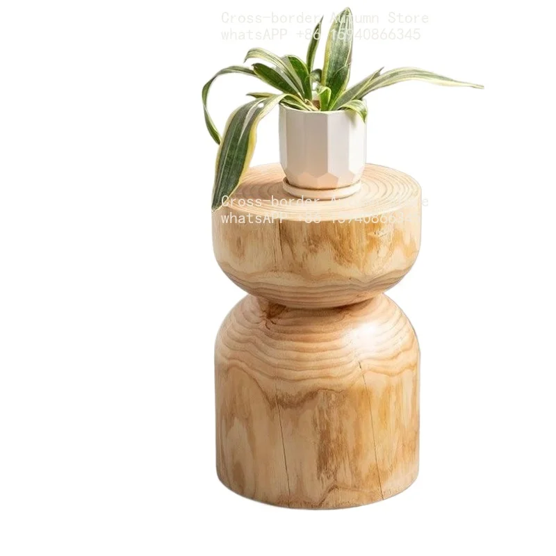 Solid wood stumbling blocks, coffee tables, homestay and hotel creative new Chinese style living rooms, solid wood trimmed