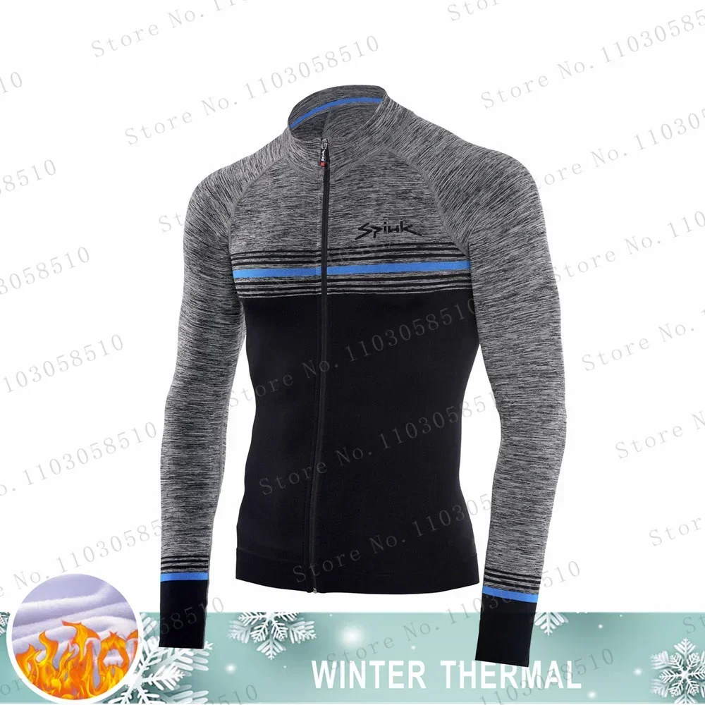 spiukful 2024 Winter Thermal Fleece Men Cycling Jersey Long Sleeve Set Bicycle Clothing Mtb Bike Warm Pants Sportswear Suits