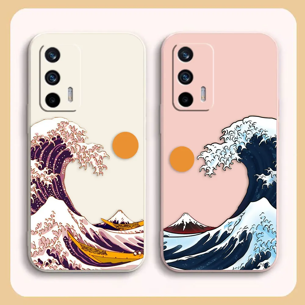 Case For OPPO Realme 10 9 8 8I C30 C31 C33 C35 C55 GT NEO 2 3 5 NARZO 50 5G Case Cover Funda Cqoue Shell Capa Ukiyo-e Waves Set