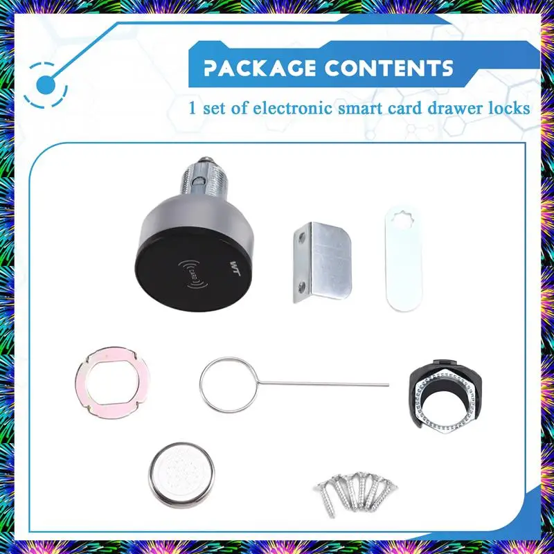 ZIZI Office Desk Smart Lock 30Mm Smart Card Door Lock For File Cabinets, Wardrobes, Mailboxes Home And Office Use