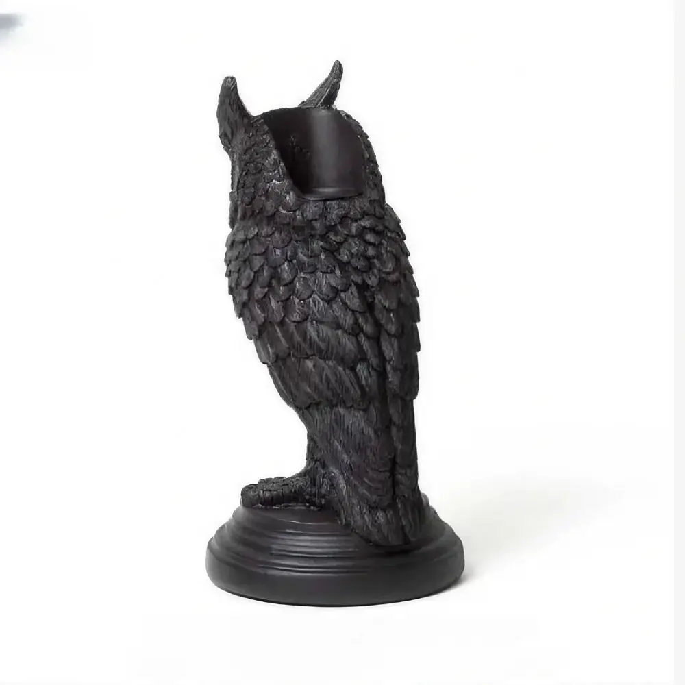 Black Halloween Gothic Candle Holder Craft Resin Gothic Crow Candle Holder Owl Crow Owl Candle Stick Living Room