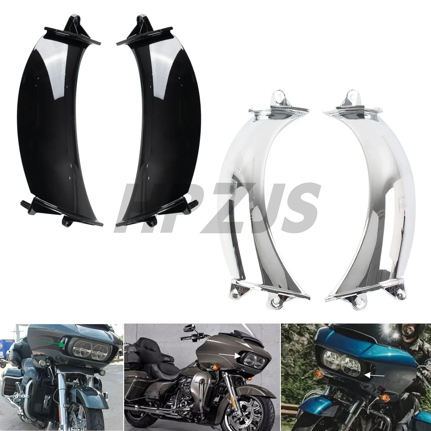 Motorcycle Front Headlight Fairing Vents For Harley Road Glide FLTRX Ultra FLTRU Special FLTRXS Limited FLTRK 2015-Up