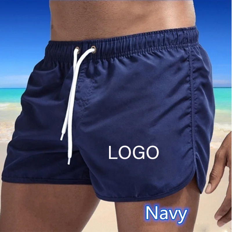 

Custom LOGO Men's Beach Shorts Summer Loose Breathable Shorts Hot Quick Dry Casual Shorts Men's Solid Printing Shorts Plus Size