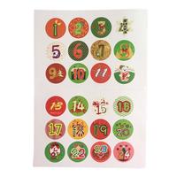 120pcs/lot 1-24 Advent Calendar Stickers Christmas Xmas Numbers Stickers Festival Candy Bag Gift Box Decor Labels Stickers